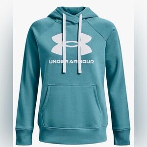 Under Armour Rival Fleece Teal Hoodie